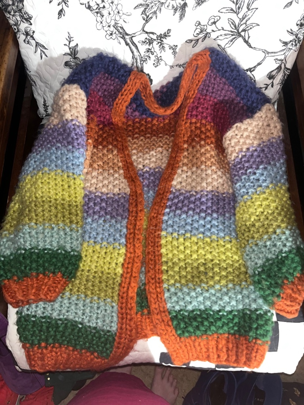 French brand from Anthropologie rainbow knit sweater cardigan - Picture 2 of 2